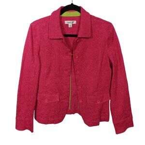 Coldwater Creek Jacket Womens 12 Pink Cotton Blazer Business Office Career